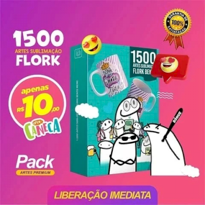 Mega  PACK FLORK CANECAS 1500 Pack 1500 Artes Sublimação