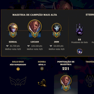 Conta lvl 30/Unranked (Main ADC/Sup) - 99 Skins/93 Campeões
