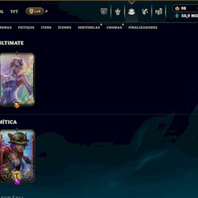 Conta esmeralda skins de lanes diferentes