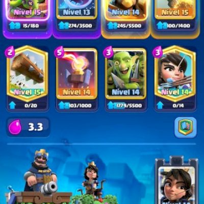 10153 TROFÉUS, 8 EVOS,CAVALEIRO HERÓICO,DECK COM 3 CARTAS LV15 , 4 LV14 ,1 LV 13