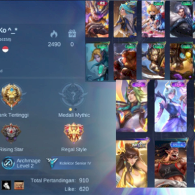 CONTA MOBILE LEGEND ZERADA - HERO: 57 / SKIN: 95