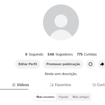 CONTA TIK TOK 548 SEGUIDORES E 775 CURTIDAS (CONTAS TIK TOK)