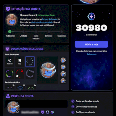 CONTA DISCORD - VARIAS DECOR + 30K ORB - ANO 2025