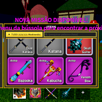 conta de Roblox, blox fruits, fruits battlegrounds e king legacy