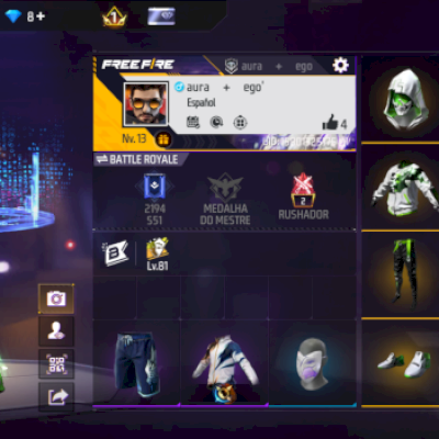 Conta free fire com skins pra não começar do zero!