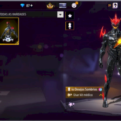 Conta free fire com conjunto desejo sombrio