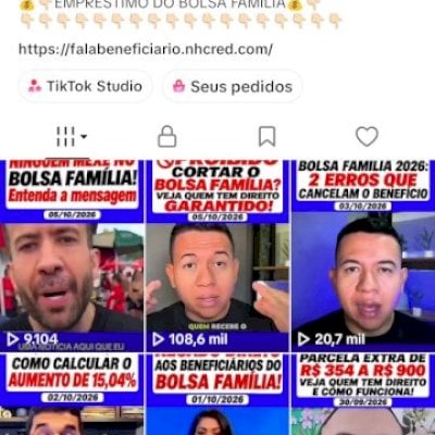 TikTok 10,3K | Monetizada + TikTok Shop | Nicho Bolsa Família