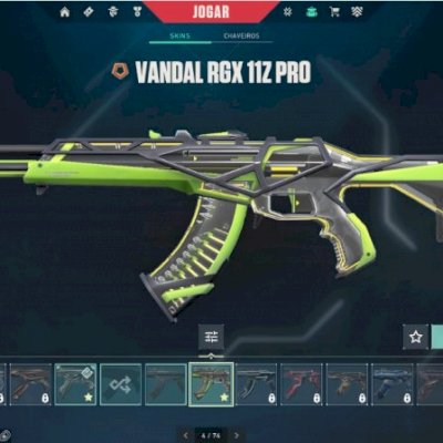 Conta Valorant Vandal RGX; Lúgubre, Phantom Desenho e Kunai da Jett (tudo upado)