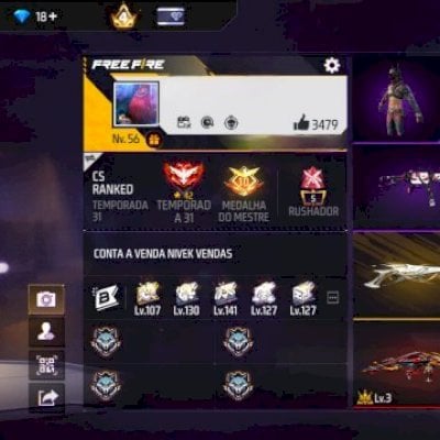 Conta FF bem gemada, ótimo preço