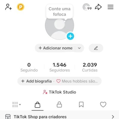 CONTA TIK TOK 1,5K DE SEG E 2K DE CURT (SHOP ATIVO) (CONTAS TIK TOK SHOP)