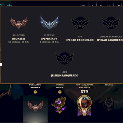 Bronze 2 com 135 Champs e 102 Skins ( Mais de 100 Jogos )