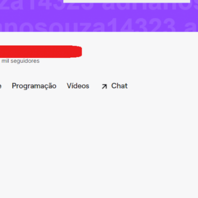 Conta Twitch com mais de 135k de seguidores