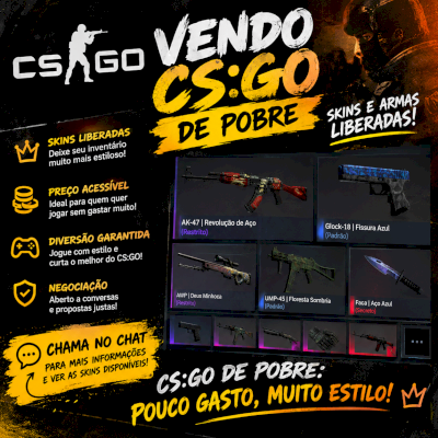 🔥CS GO DE POBRE SKINS LIBERADAS FACAS ARMAS |  💸
