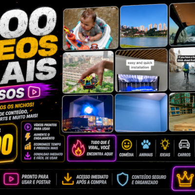 +1.500 Vídeos Virais Diversos para TikTok, Reels e Shorts-ENTREGA AUTOMÁTICA 🎯