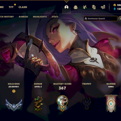 Conta lol nivel 210 prata 1