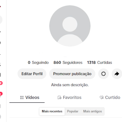 CONTA TIK TOK 860 SEGUIDORES E 1,3K DE CURTIDAS (CONTAS TIK TOK)
