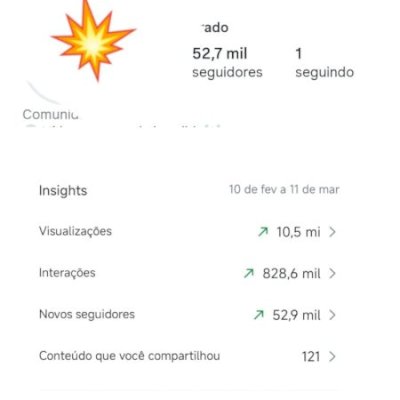 Conta com 53k muito engajada.