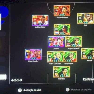 Conta Efootball 26 CR7, PELÉ + CRUFFY PSN