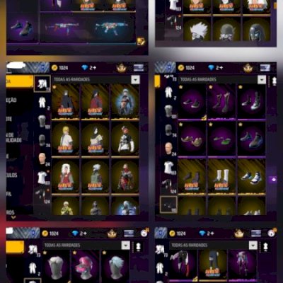 CONTA COM ANGELICAL VERMELHA E 6 SKINS DA PARCERIA NARUTO/ENTREGA AUTOMATICA