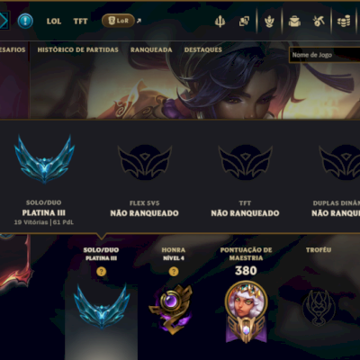 Platina 3 com TODOS os Champs e 53 Skins ( TOP / JG / MID )