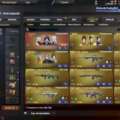 Conta possui: 35 Vips, 190 armas mn, 4 personagens vips, Mr alto pra rankeada.