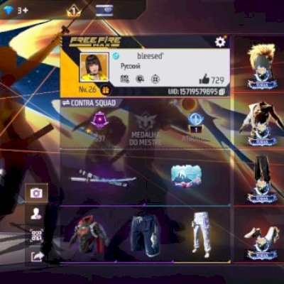 Conta free fire com skin mitica