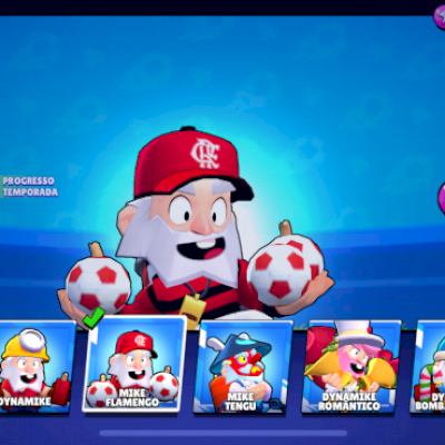 120 skins, 34k trofeus, 132 gemas, 11k ouro, 5k pontos de poder, 10k bling