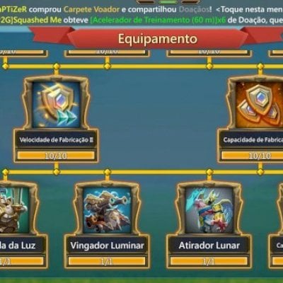 Conta Lords Mobile 915Mi T5 liberada - Quase tudo upado no máximo