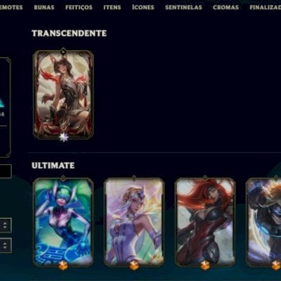 Conta com 737 skins, todos os campeões, Ouro IV.