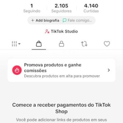 CONTA DO TIKTOK COM SHOP ATIVO +2K SEGUIDORES CURTIDAS