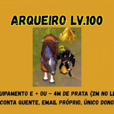 CONTA: ARQUEIRO NÍVEL 100 + 4M DE PRATA + EQUIPAMENTO + MONTARIA + CONSUMÍVEIS