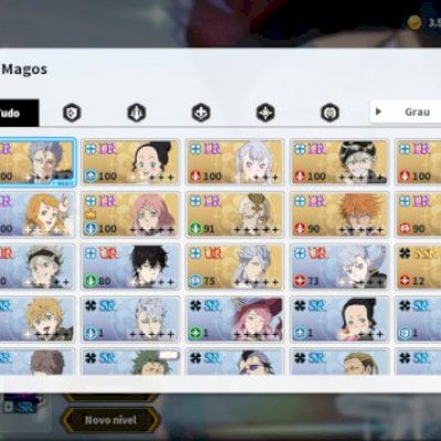 Black crover personagens tudo no nível 100 ,Charmy c2 ,noelle c2 bem formado,ast