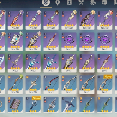 AR 50, Keqing, Xiao, Kazuha, Zhongli, Jean e Mona