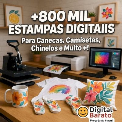 🎨+800 Mil Estampas P/ Personalizados! Camisetas, Canecas, Chinelos, etc...👕☕🩴