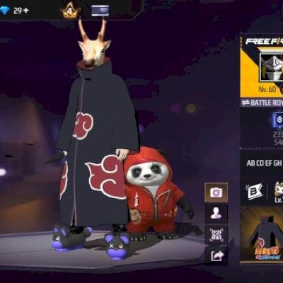 Free Fire nvl 60 passe atualizado e skin itachi