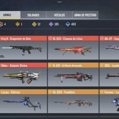 Conta lendária call of duty mobile, 12 lendárias e 4 míticas top metas.