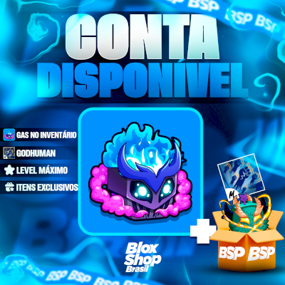 CONTA BLOX FRUITS > 💨GAS NO INVENTÁRIO + 👊GODHUMAN + LEVEL MÁXIMO