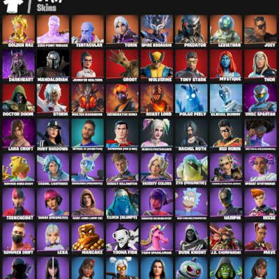 CONTA COM LARA CROFT, PASSE DA MARVEL, NEYMAR, MANDALORIANO E MUITAS SKINS550