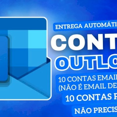 10x CONTAS EMAIL OUTLOOK/HOTMAIL NOVO + Entrega Automática NÃO PRECISA DE SMS.