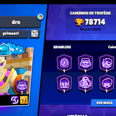 78k, Mitico 3, Brawlers: 100, Nivel 11 - 53, Skins: 350