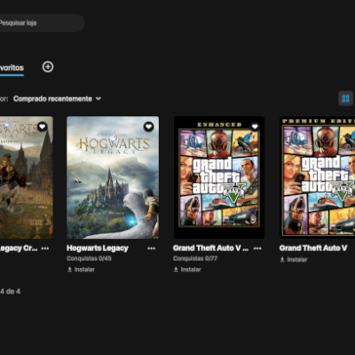 Conta EpicGames com GTA V e Hogwarts Legacy