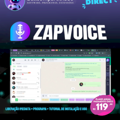 Zapvoice - Licença ANUAL (12 meses)