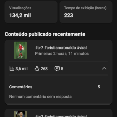 Canal YouTube 5k de inscritos