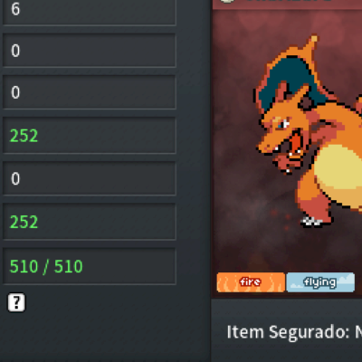 UPO seu pokemon LV e EVs