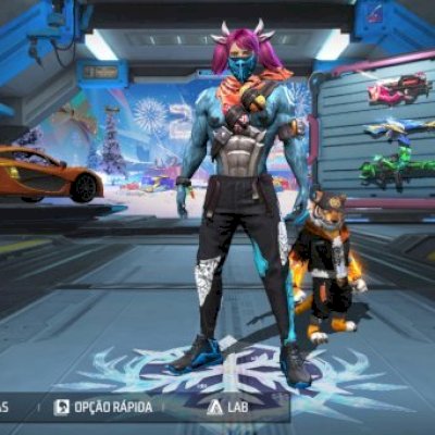 Conta ff com 3 angelicais passe manomax cabelinho rosa 2 coelhão etc...