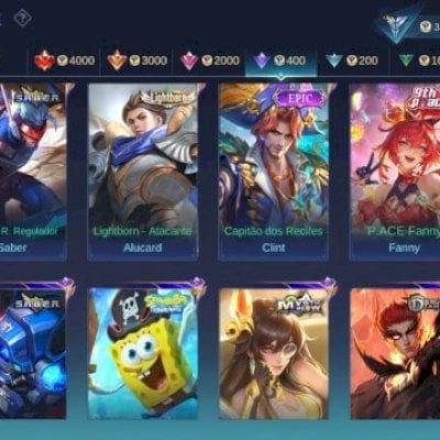 Conta com diamantes e skins de vários eventos, bem alavancada.