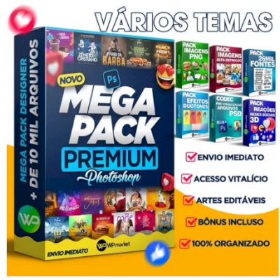 MEGA PACK Artes Prontas Mídias Sociais + Fontes + Bônus