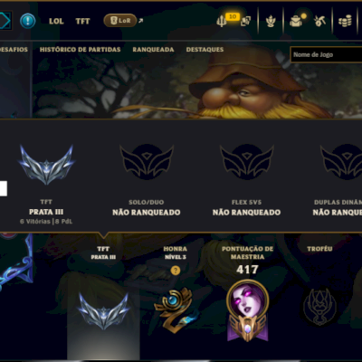 Unranked com TODOS os Champs e 228 Skins ( MONO SUP )