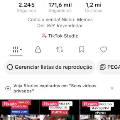Tiktok com 171k de seguidores 100% reais e orgânico (Leia a descrição)