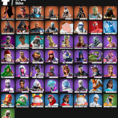 CONTA BOA COM PASSES ANTIGOS, SPIDER MAN,  DONATELLO, OLD SNAKE E VARIAS SKINS